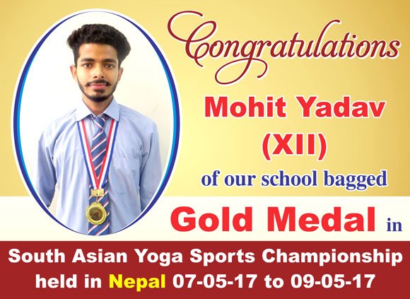 Mohit Yadav - Gold Medal in South Indian Asia Yoga Sport Scholarship - copy