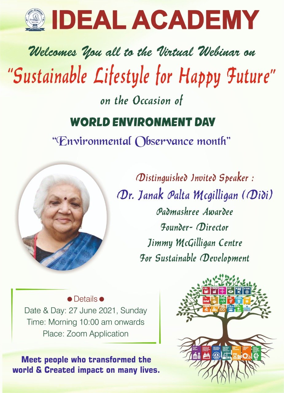 Virtual Webinar on Sustainable Lifestyle for Happy Future 27th June 2021