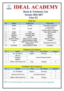Booklist Class 11