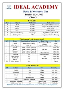 Booklist Class 5