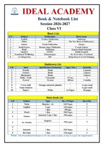 Booklist Class 6