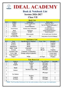 Booklist Class 7