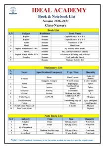 Booklist Nursery