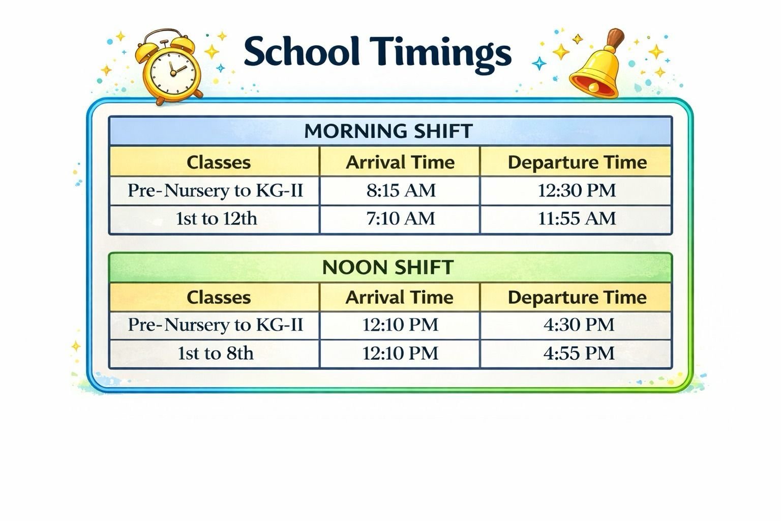 Ideal academy indore school timing