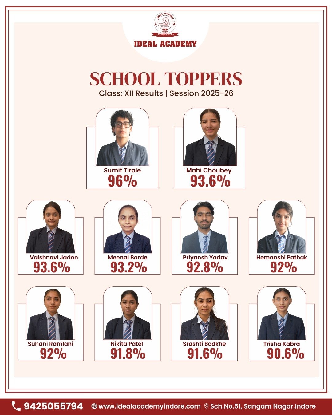 Ideal Academy Result 12th 2025 26 Toppers
